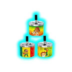 NASS Drehaschenbecher Metall Push it Rasta 12cm Assort.