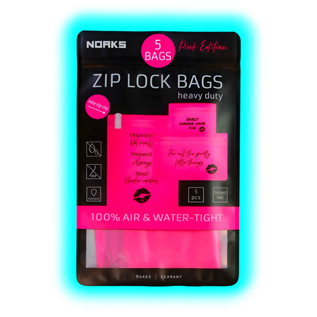 Noaks Bag Zip Lock Bags Pink Edition 5 pezzi