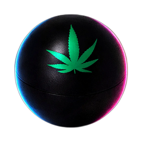 Ball Grinder with Hemp Leaf black