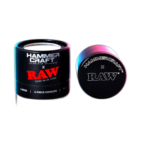 HAMMERCRAFT X RAW Aluminium Grinder M Black 4parts 55mm