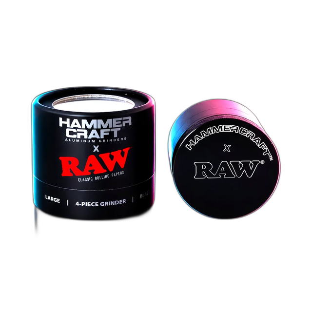 HAMMERCRAFT X RAW Aluminium Grinder M Black 4parts 55mm