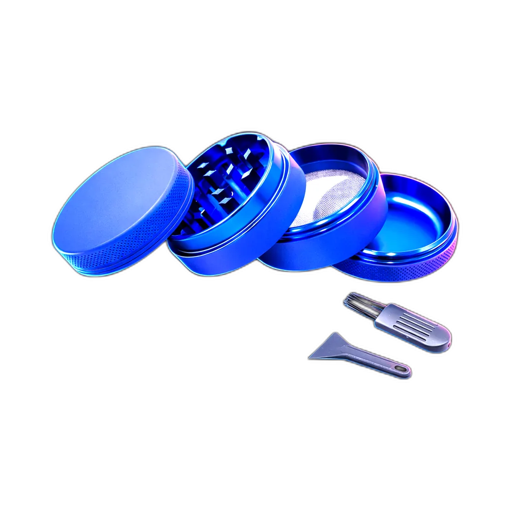 Silicone coated Grinder Blue 4 Parts 50mm