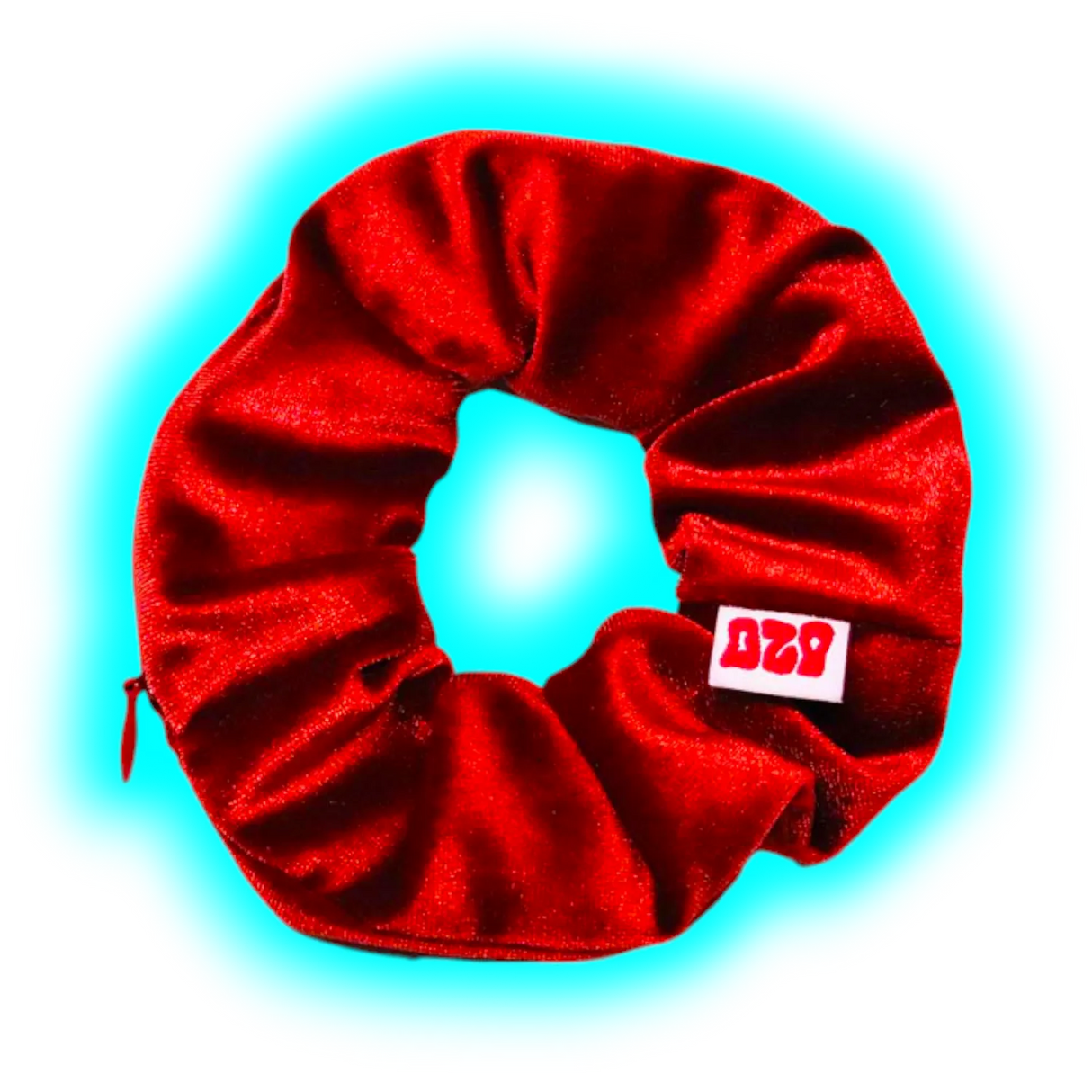 Ozo Secret Stash Scrunchy Samt Red