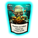 „Nahaufnahme: Ma Précieuse Label mit Gehaltswerten, Gewicht und Preisangabe neben gesetzlichen Warntexten (DE/FR/IT).“