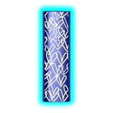 Zylindrischer Vaporizer mit blauem Gehäuse und weißem ineinander verschlungenem Herzmuster