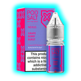 Flasche und Verpackung von Pod Salt Nexus Grape Berry Burst mit Warnhinweis zu Nikotin