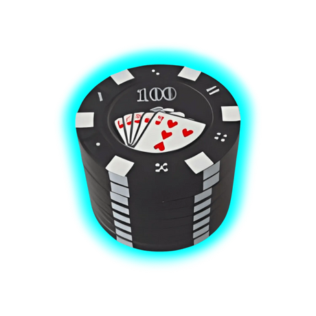 Pokergrinder aus Metall mit Sieb schwarz