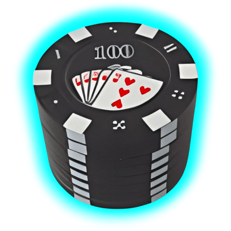 Pokergrinder aus Metall mit Sieb schwarz