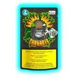 Nahaufnahme: Animal Squad Label mit rauchendem Affen-Motiv, Schriftzug und gesetzlichen Warntexten in mehreren Sprachen.