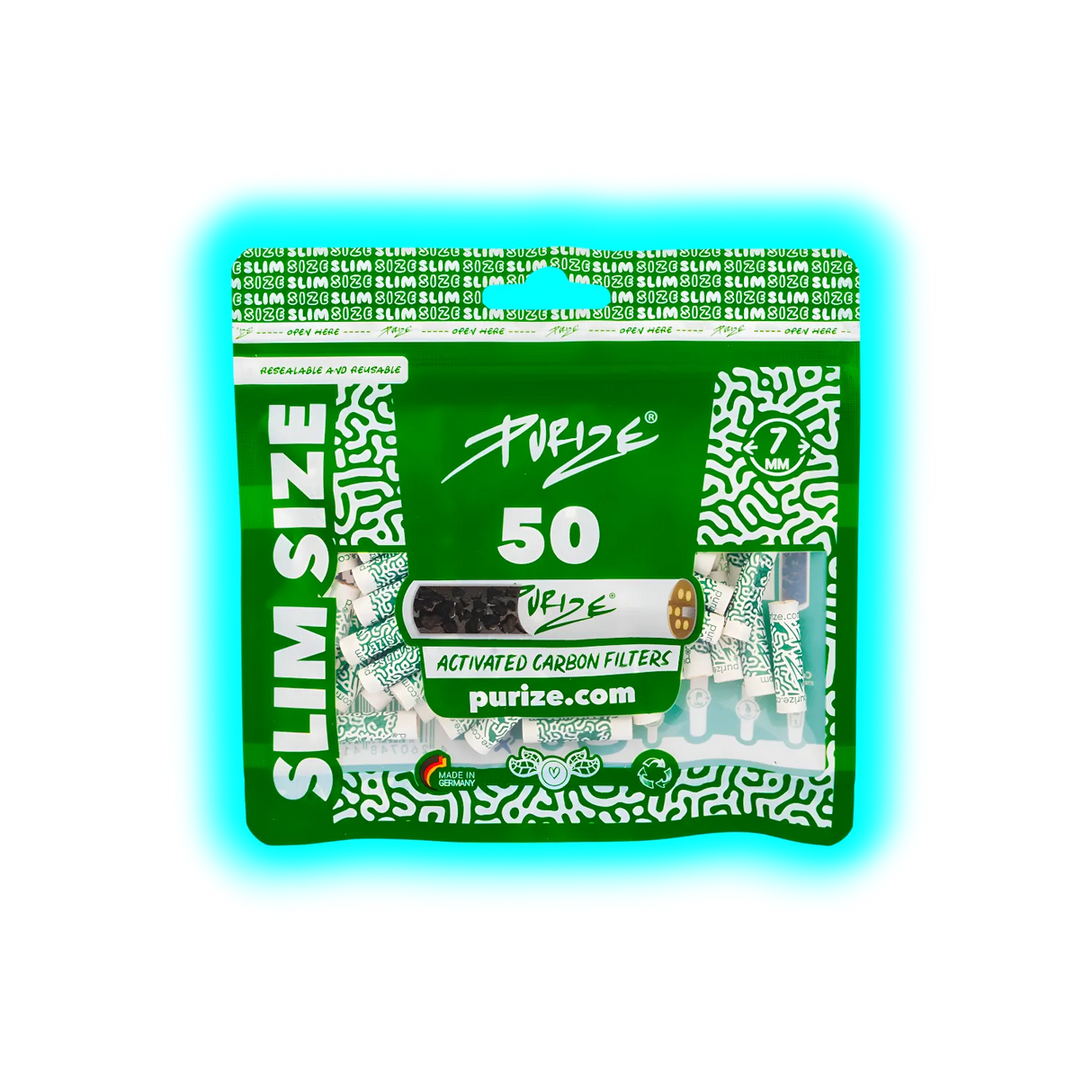 Purize Slim Size 50er Soft Pack Green White