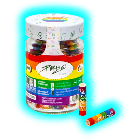 PURIZE Xtra-Slim ø 5,9mm 100er Glas Rainbow