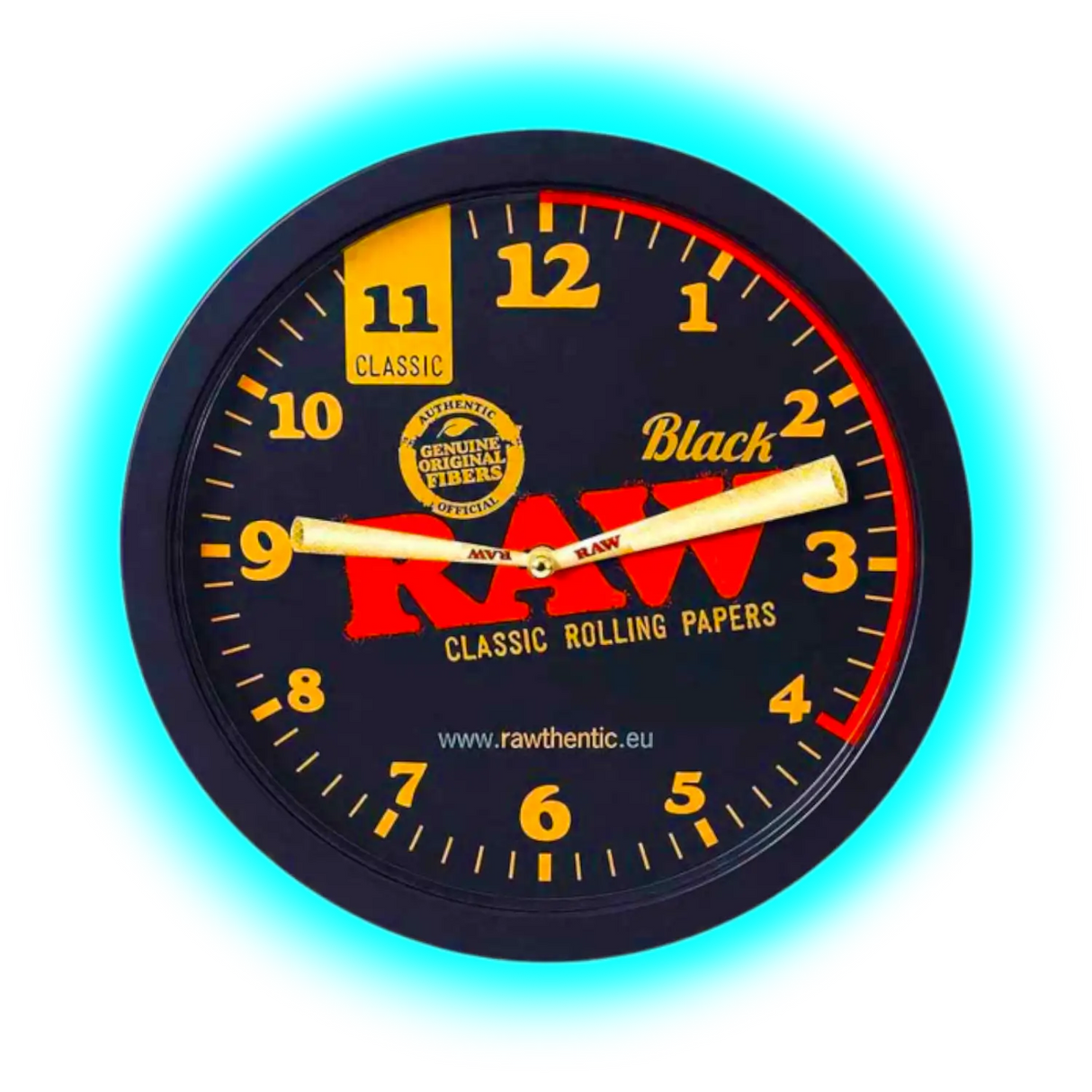 RAW Black Stash Wall Clock 25cm