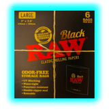 Raw Odorfree Storage Bags XL Black 6pcs