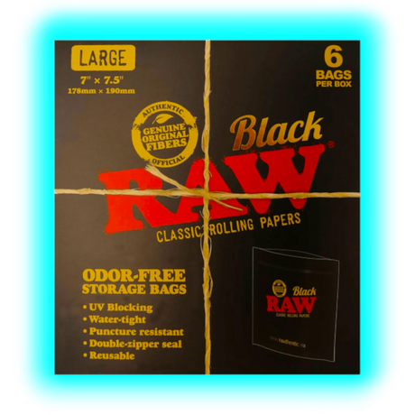 Raw Odorfree Storage Bags XL Black 6pcs