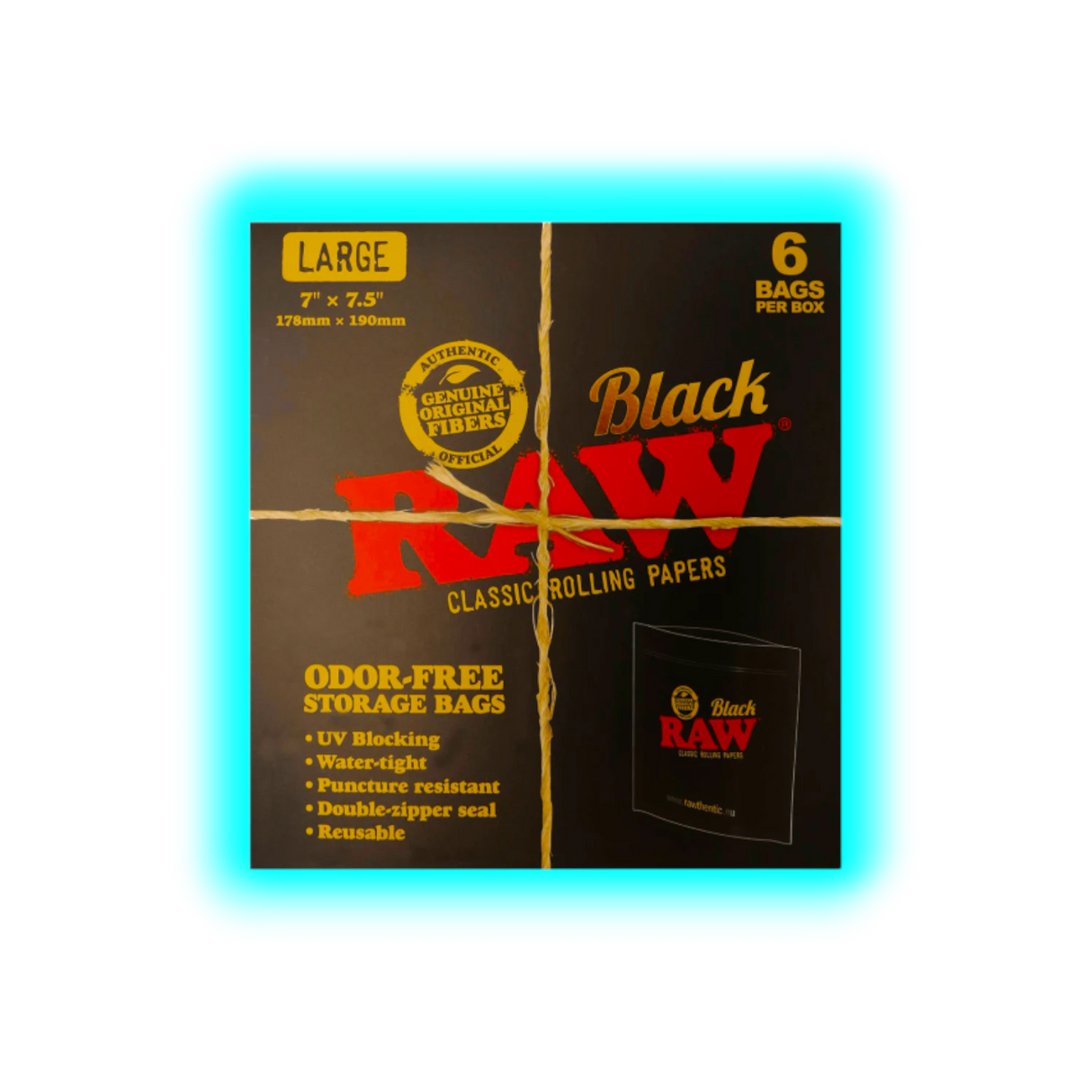Raw Odorfree Storage Bags XL Black 6pcs