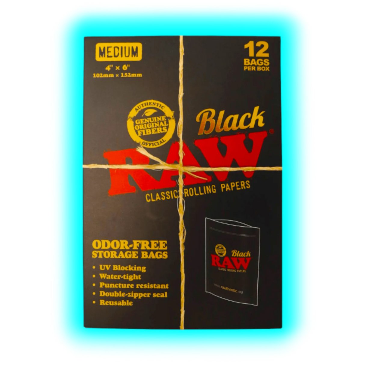 Raw Odorfree Storage Bags M Black 12pcs