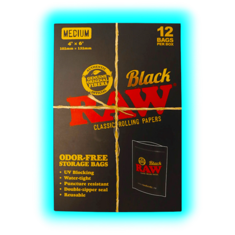 Raw Odorfree Storage Bags M Black 12pcs