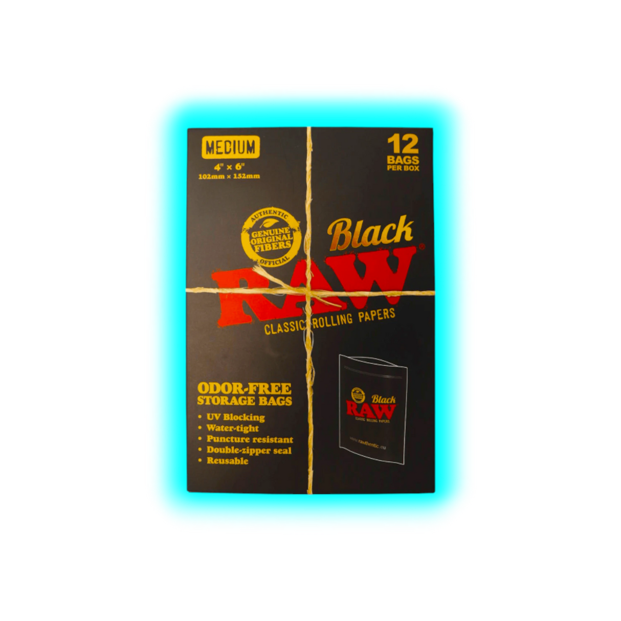Raw Odorfree Storage Bags M Black 12pcs