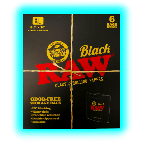 Raw Odorfree Storage Bags L Black 6pcs