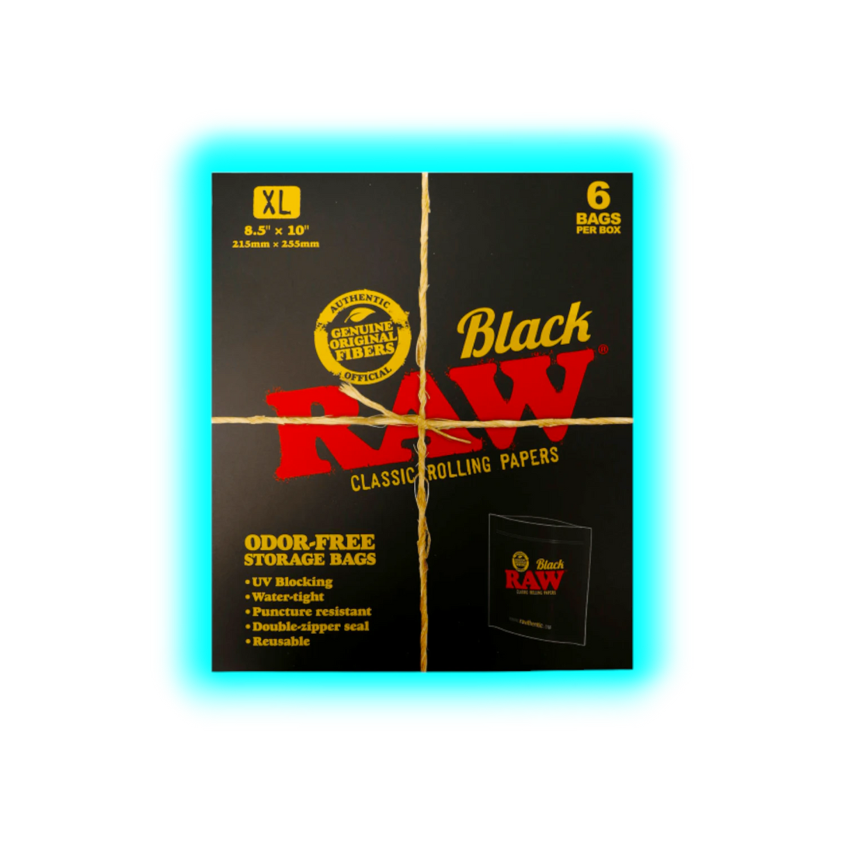 Raw Odorfree Storage Bags L Black 6pcs