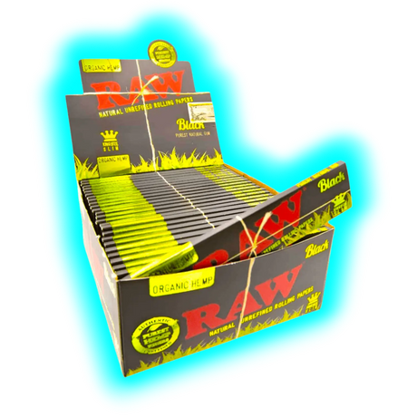 RAW Organic Hemp Black Papers King Size Slim Extra Fine Box