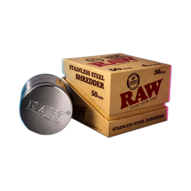 RAW Stainless Steel Grinder with Magnet and Sifter 4parts 50mm