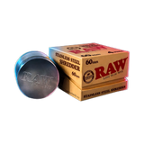 RAW Stainless Steel Grinder with Magnet and Sifter 4parts 60mm