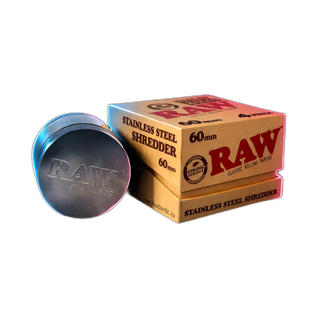 RAW Stainless Steel Grinder with Magnet and Sifter 4parts 60mm