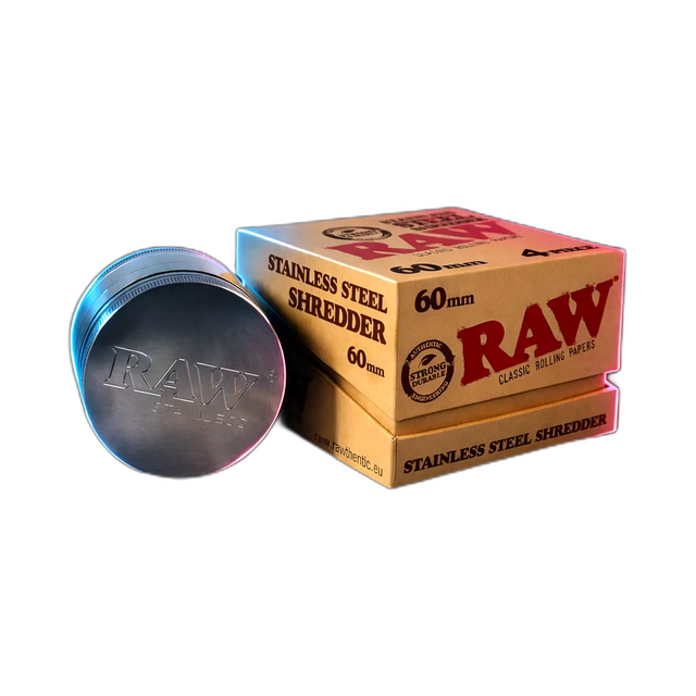 RAW Stainless Steel Grinder with Magnet and Sifter 4parts 60mm