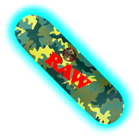 Raw Street Skateboard Camo & Black 8.5''