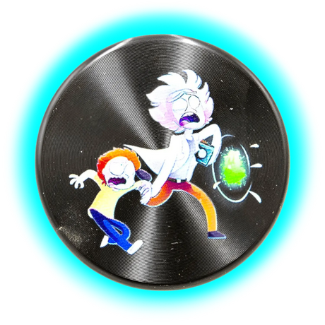Rick and Morty Aluminium Grinder Black 2 Parts 50mm