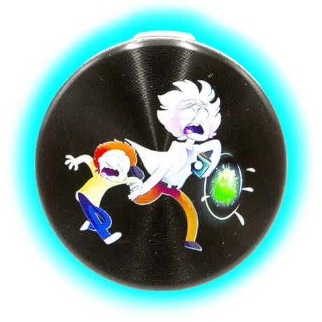 Rick and Morty Aluminium Grinder Black 4 Parts 50mm