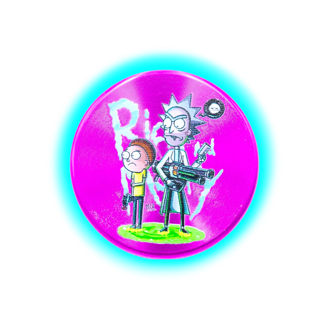 Rick and Morty Aluminium Grinder Purple 2 Parts 50mm