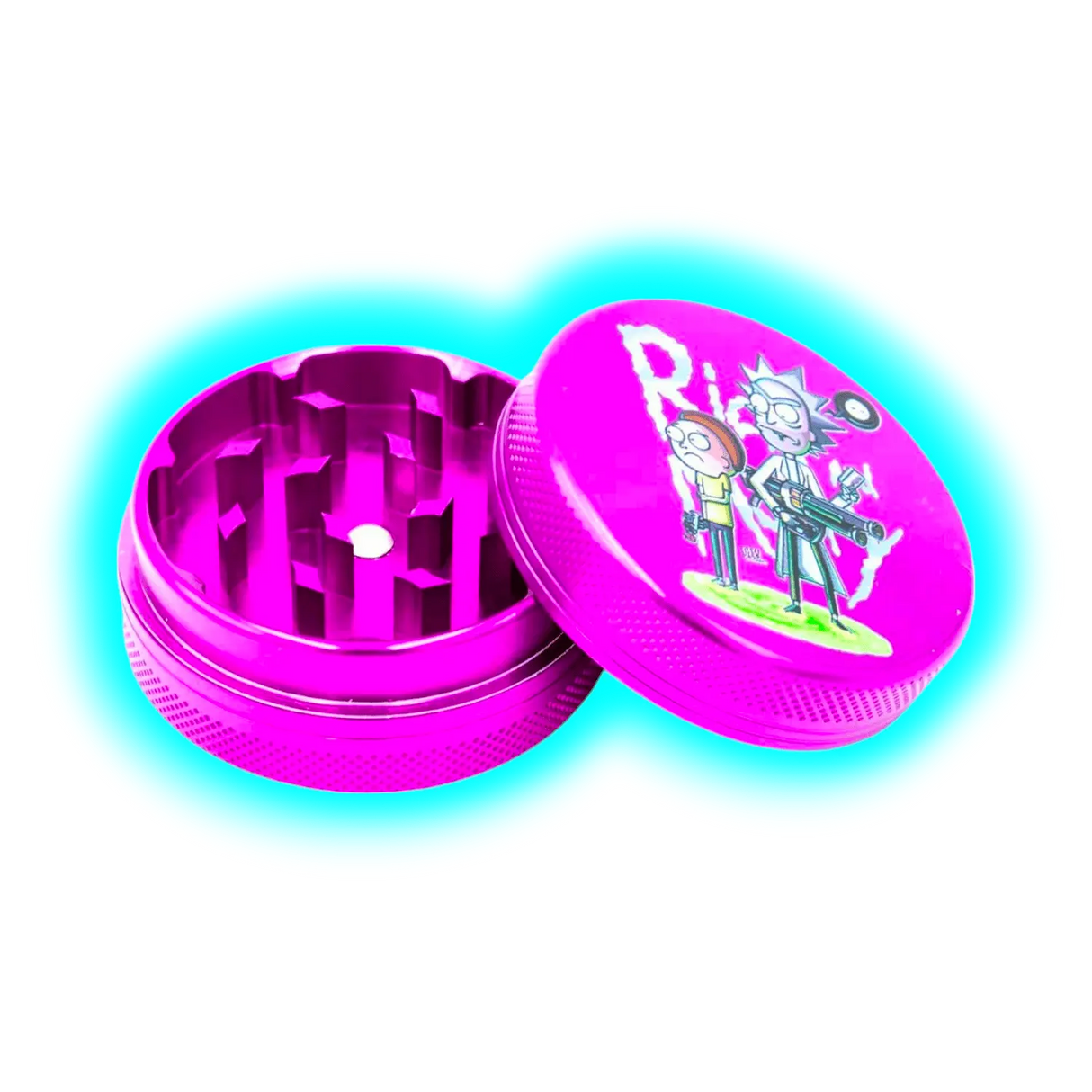 Rick and Morty Aluminium Grinder Purple 2 Parts 50mm