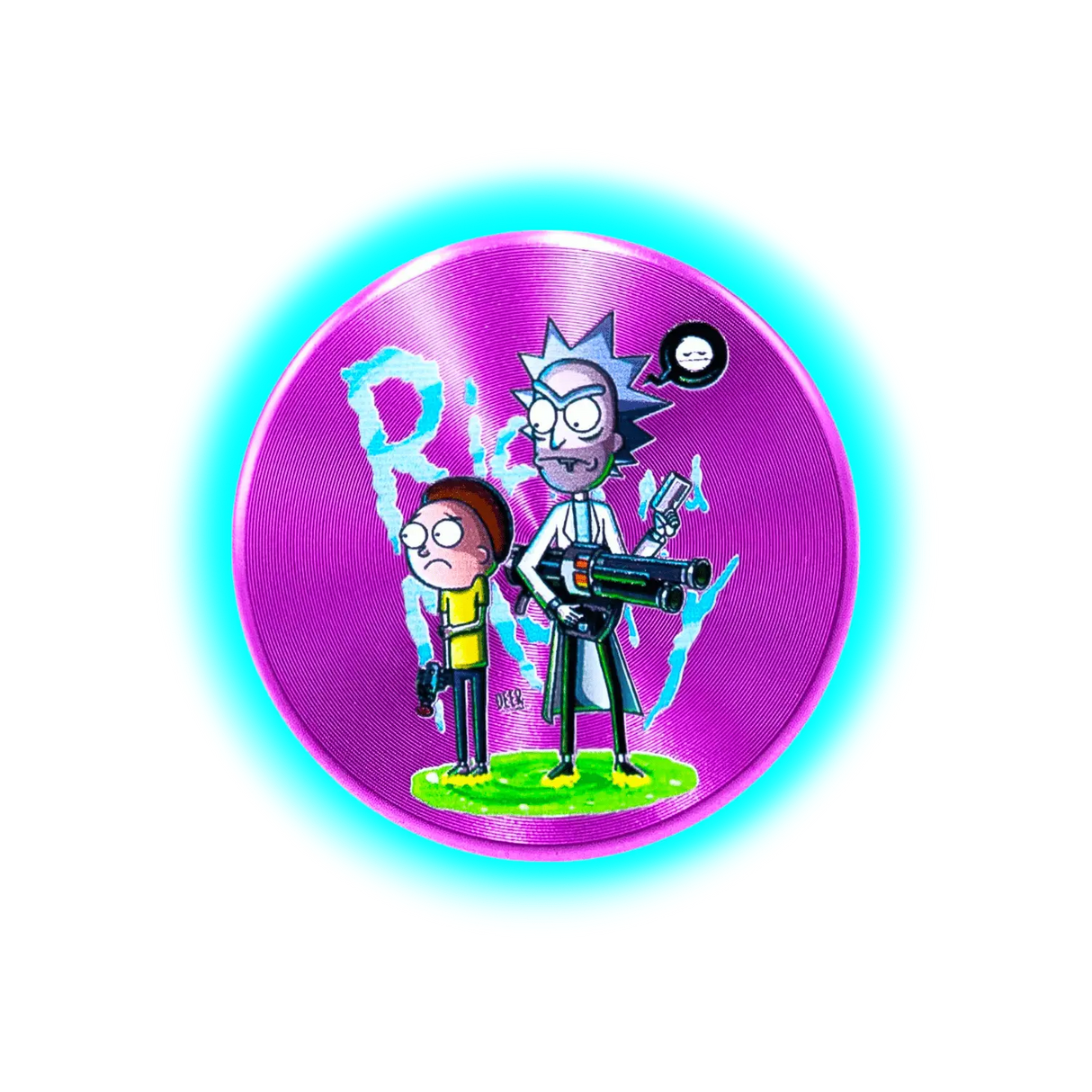 Rick and Morty Aluminium Grinder Purple 4 Parts 50mm