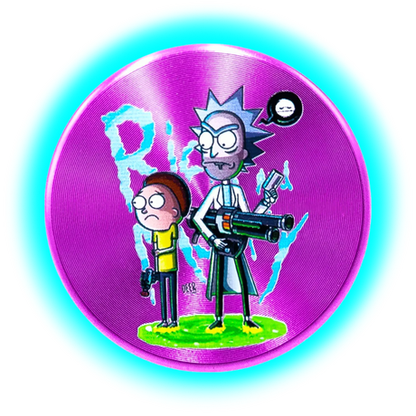 Rick and Morty Aluminium Grinder Purple 4 Parts 50mm