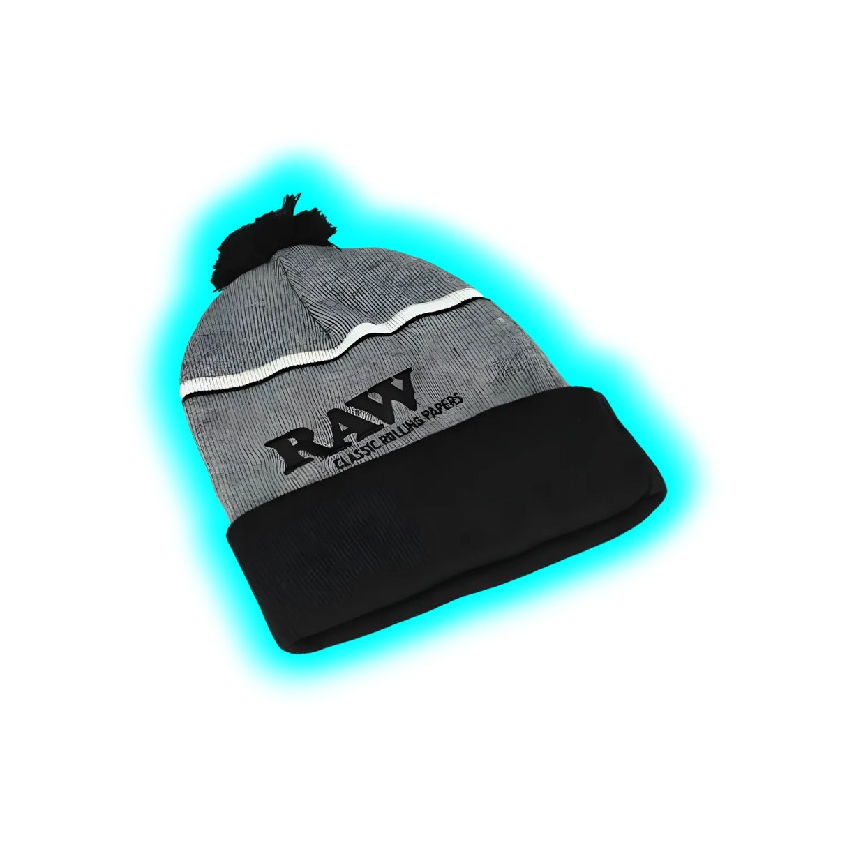 Rolling Papers x Raw Knit Hat Black Grey