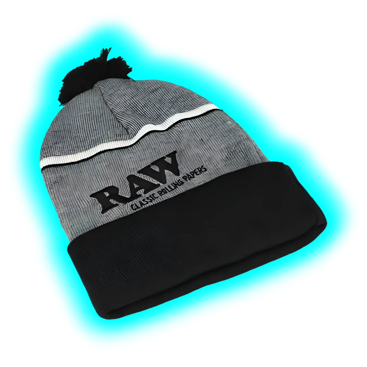 Rolling Papers x Raw Knit Hat Black Grey