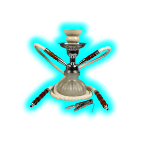 Sahbi Shisha 24 cm Two Tubes White