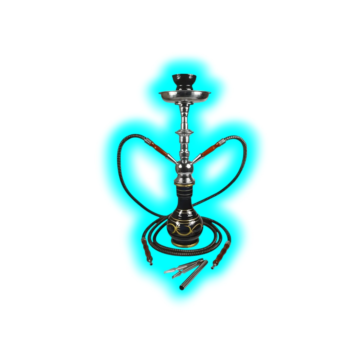 Sahbi Shisha 47cm Two Tubes Black