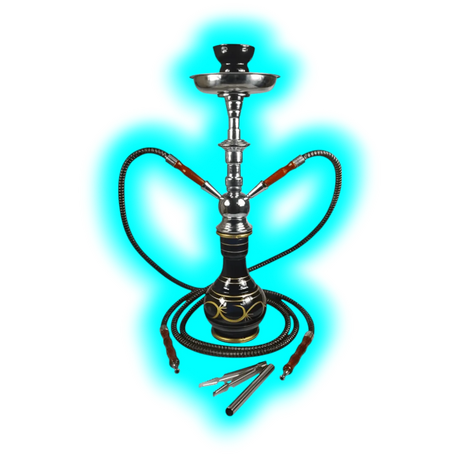 Sahbi Shisha 47cm Two Tubes Black