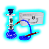 Shisha "Pan" Blau 26cm 1 Anschl. + Alukoffer