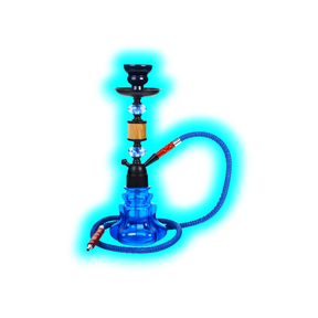 Shisha ""Woody"" Blau 35cm 1x Anschl.