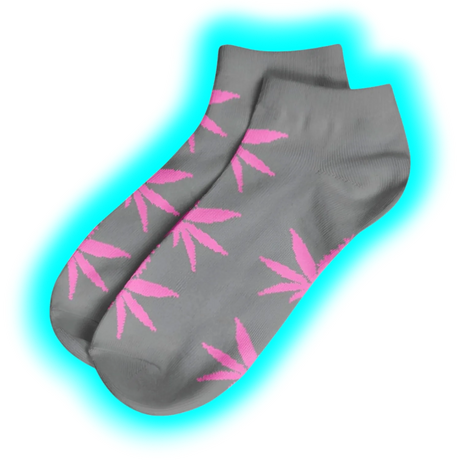Short Socks-Size 36-42 Grey/Pink