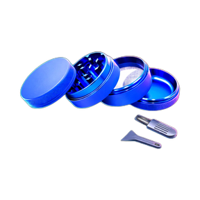 Silicone coated Grinder Blue 4 Parts 50mm
