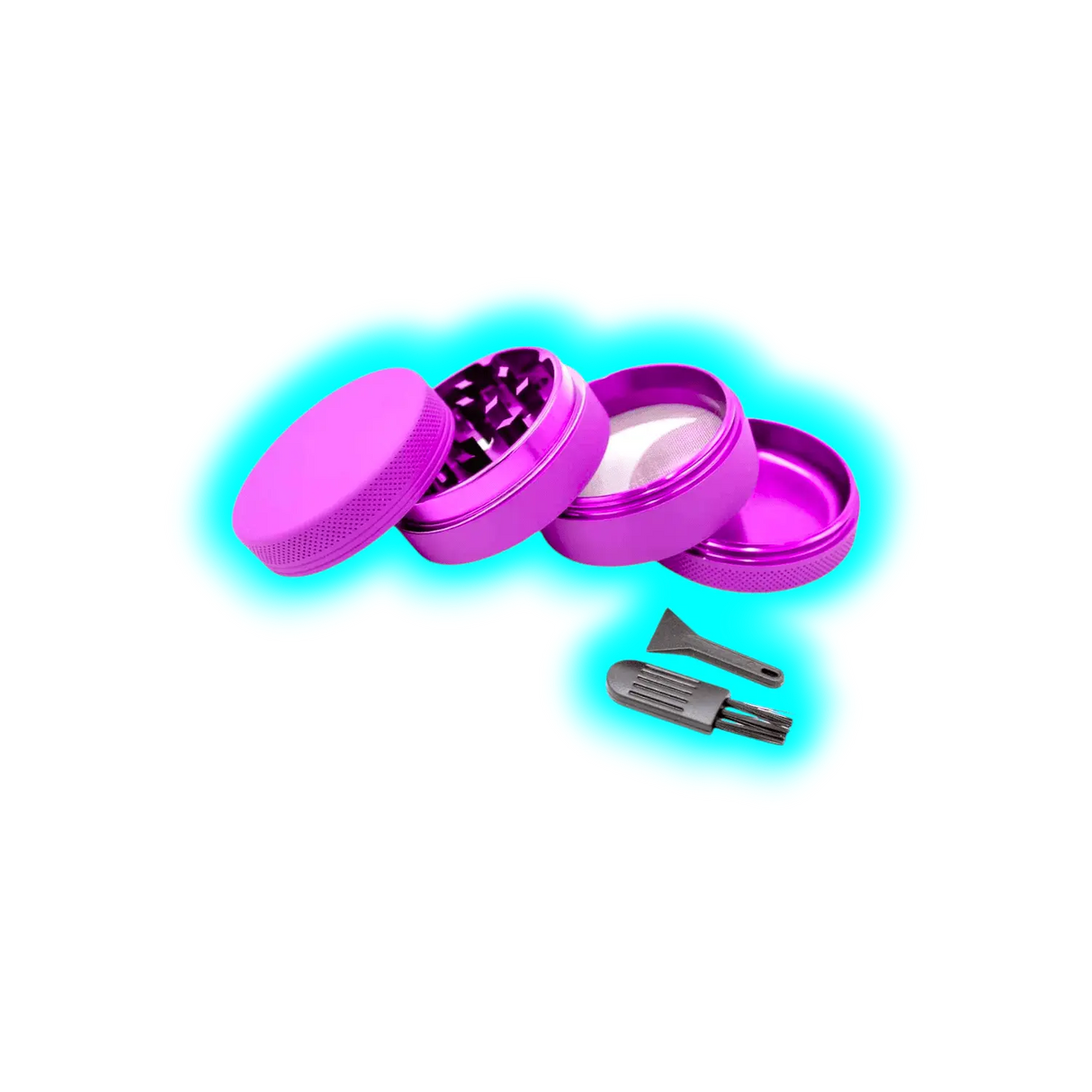 Silicone coated Grinder Purple 4 Parts 50mm