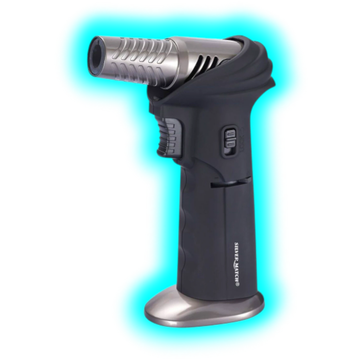 Silver Match Rotative Head Créme Brulée Butane Gas Torch Black
