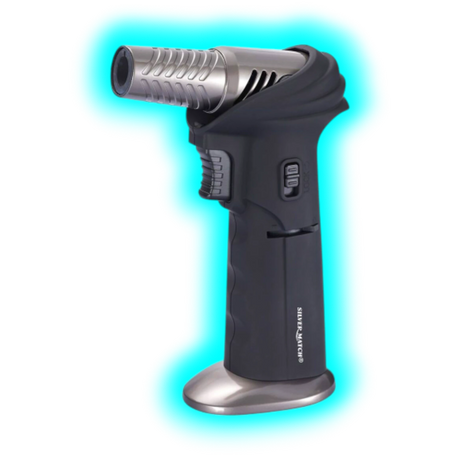 Silver Match Rotative Head Créme Brulée Butane Gas Torch Black