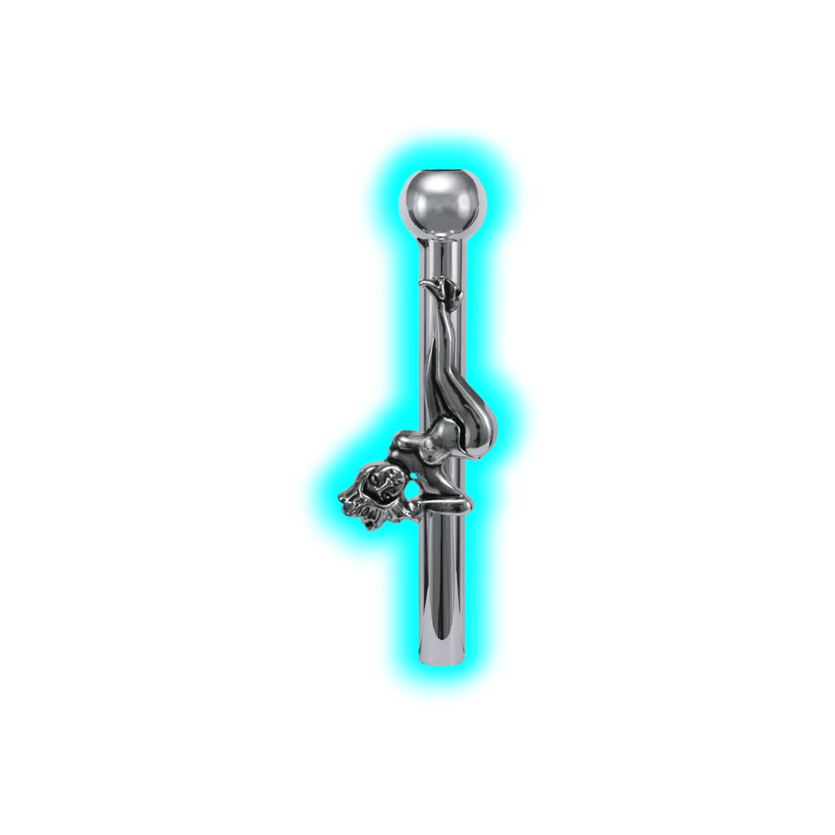 Silver Metal Sniffer Pole Dancer Girl 6cm