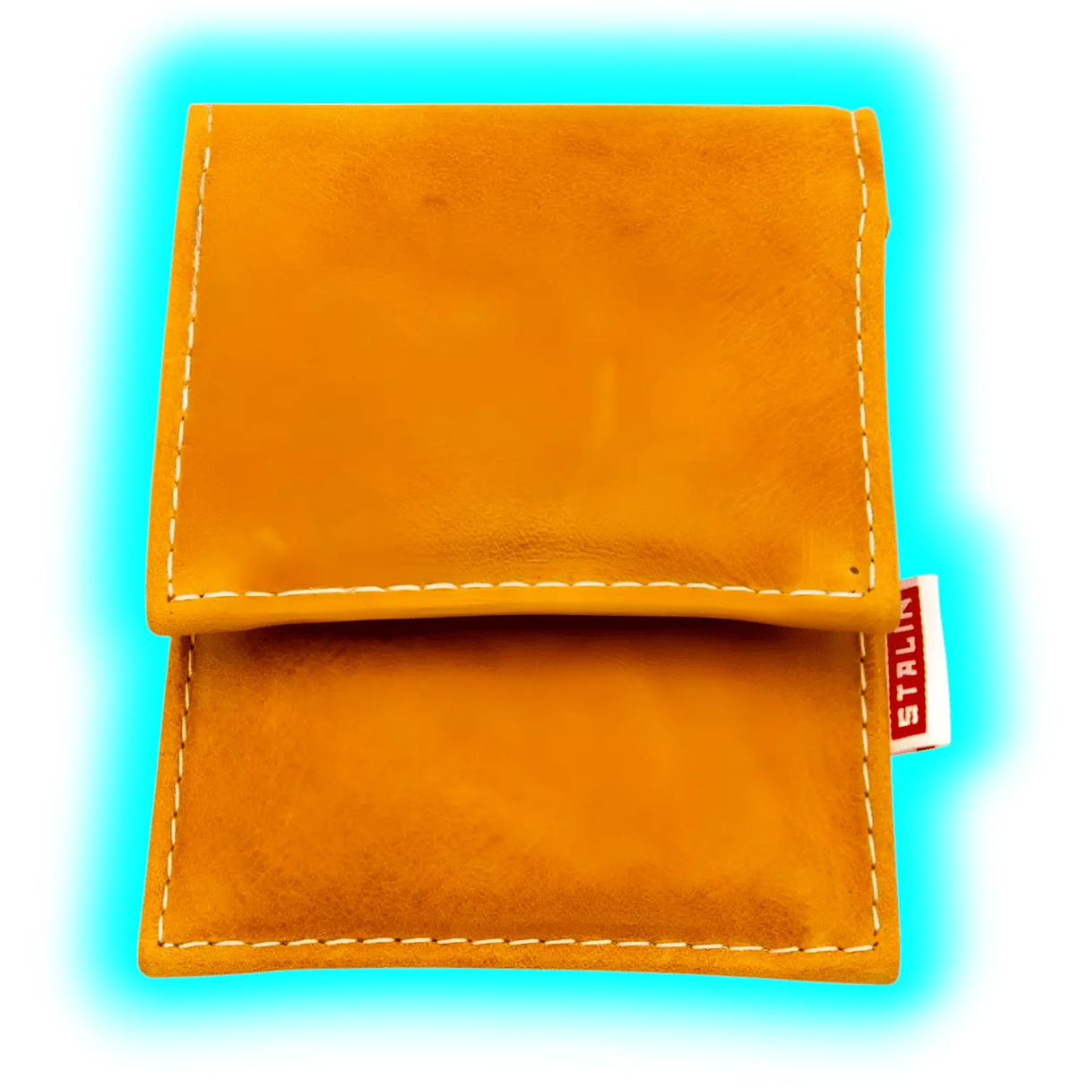 STALIN PhoneBag Echtleder Small kamelbraun mit cremefarbenen Nähten